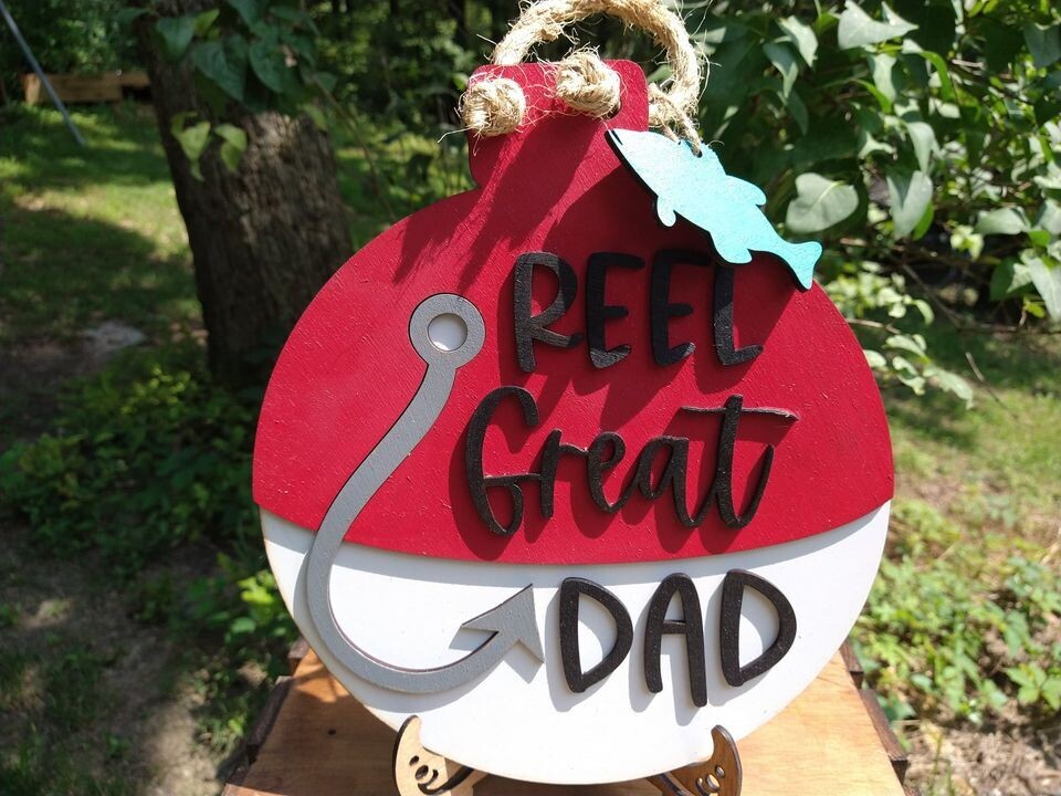 Gone Fishing~ Reel Great Dad 10&quot;x12&quot; 3D Wall Art