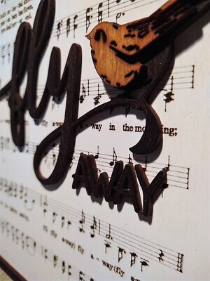 I'll Fly Away Hymn 10"x14" 3D Wall Art