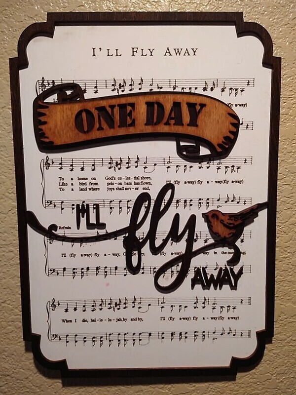 I&#39;ll Fly Away Hymn 10&quot;x14&quot; 3D Wall Art