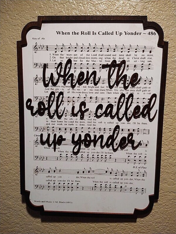 When The Roll Is Called Up Yonder Hymn 10&quot;x14&quot; 3D Wall Art