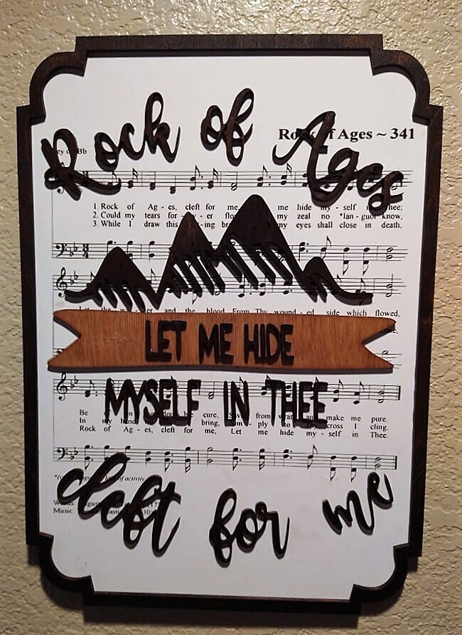 Rock of Ages Hymn 10&quot;x14&quot; 3D Wall Art
