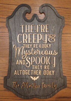 They&#39;re Spooky and They&#39;re Kooky 3D Wall Art ~Personalize~