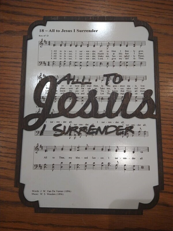 All To Jesus (I Surrender All) Hymn 10&quot;x14&quot; 3D Wall Art