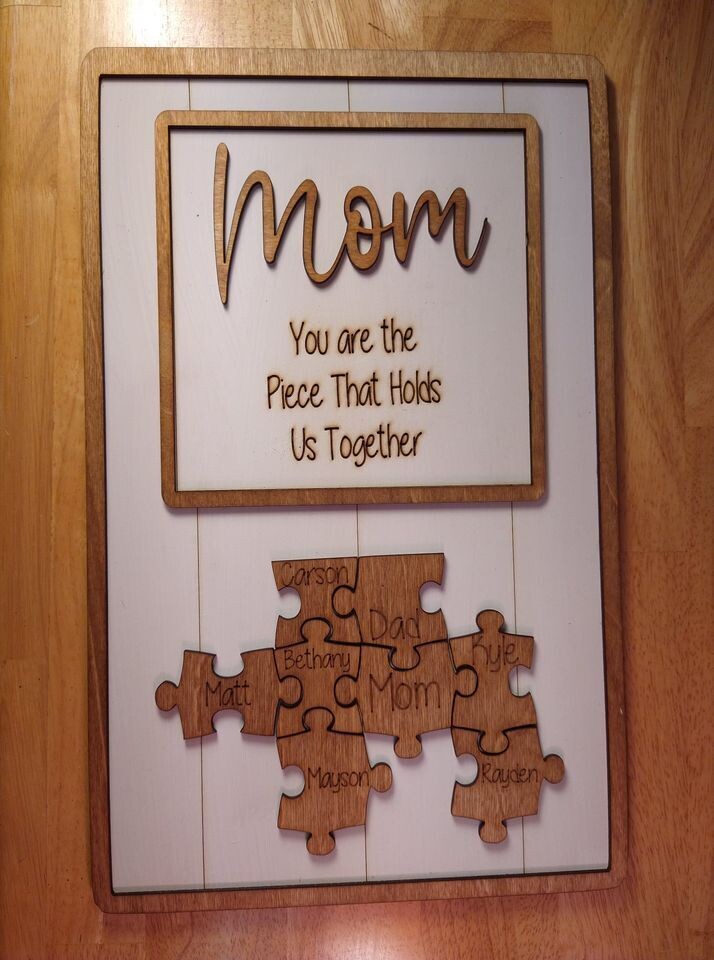 Custom Parents Gift, Mom and Dad Gift with Kids Name, Mom and Dad You Are  The Pieces that Hold Us Together Sign - Best Personalized Gifts for Everyone