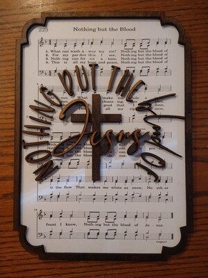 Nothing But the Blood Hymn 10&quot;x14&quot; 3D Wall Art