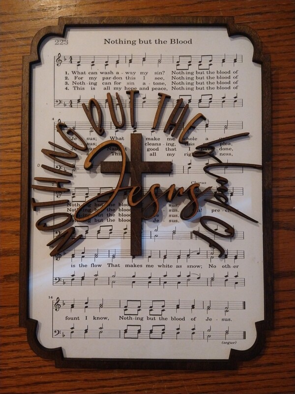 Nothing But the Blood Hymn 10&quot;x14&quot; 3D Wall Art