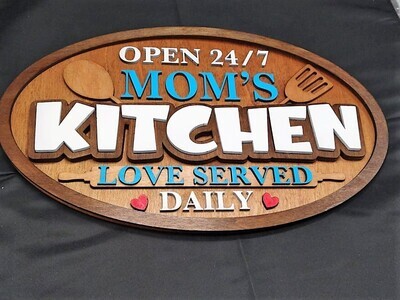 Mom&#39;s Kitchen 11&quot;x18&quot; 3D Wall Art Personalizable