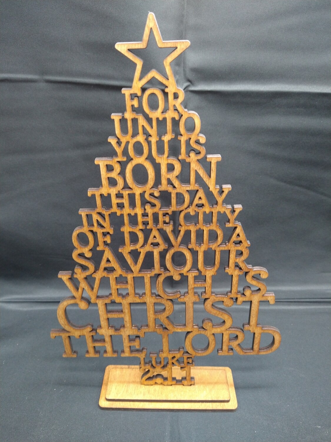 Luke 2:11 Christmas Tree 3D Art