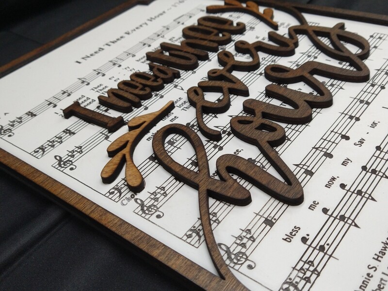 I Need Thee Every Hour Hymn 10"x14" 3D Wall Art