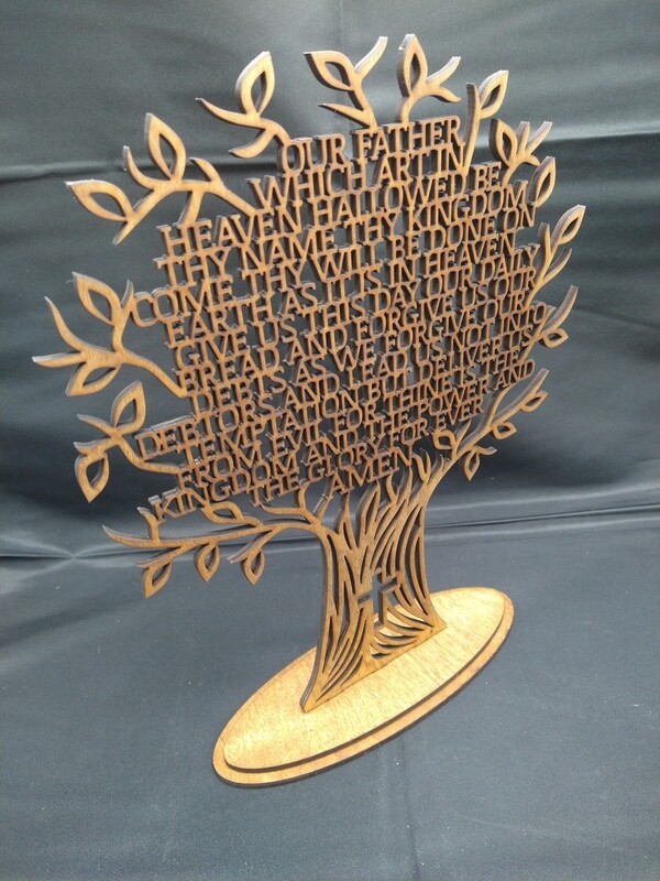 Lord's Prayer Olive Tree 3D Art