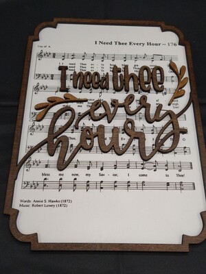 I Need Thee Every Hour Hymn 10&quot;x14&quot; 3D Wall Art