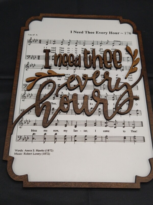 I Need Thee Every Hour Hymn 10&quot;x14&quot; 3D Wall Art