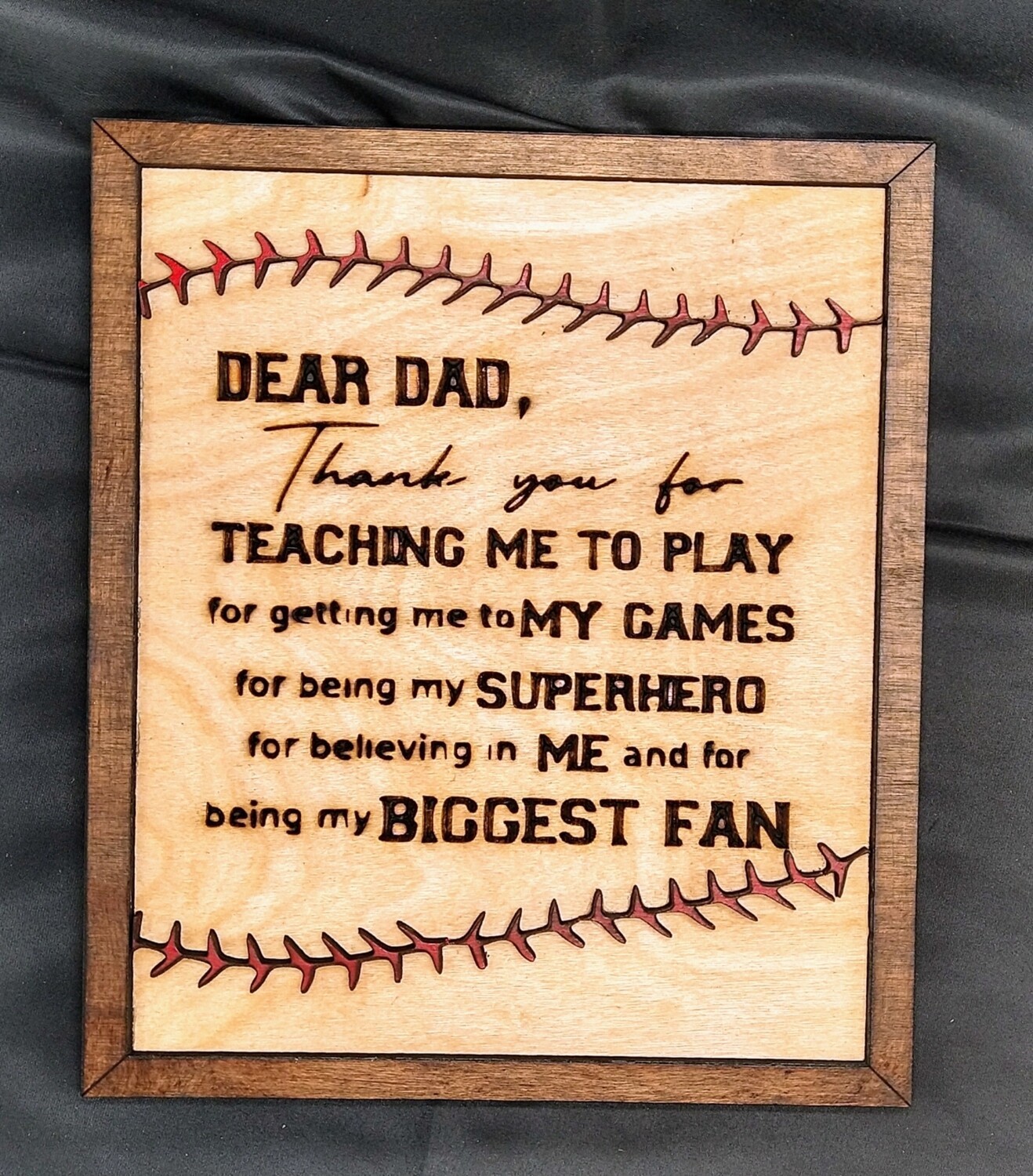 Baseball Lover 3D Wall Art, Thank You For Teaching Me How To Play, Father&#39;s Day Gift From Kids