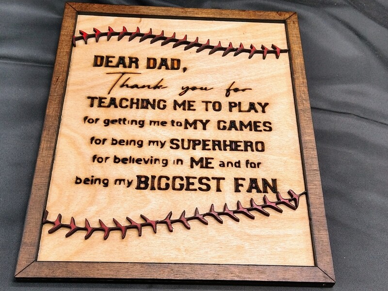 Baseball Lover 3D Wall Art, Thank You For Teaching Me How To Play, Father's Day Gift From Kids