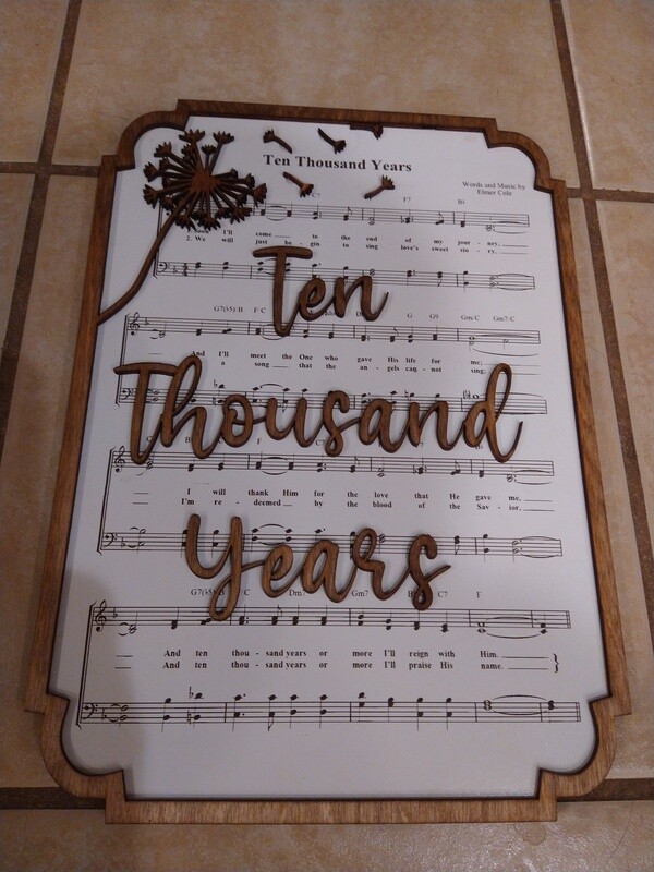 Ten Thousand Years Hymn 10"x14" 3D Wall Art