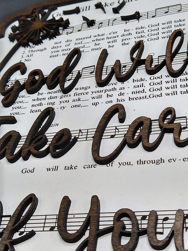 God Will Take Care Of You Hymn 10"x14" 3D Wall Art
