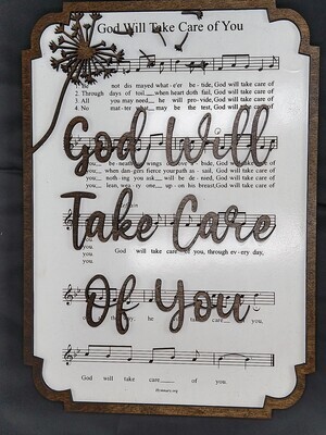 God Will Take Care Of You Hymn 10&quot;x14&quot; 3D Wall Art