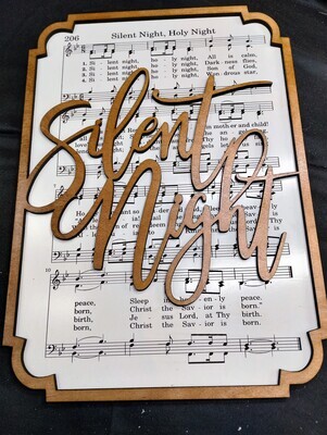 Silent Night Hymn 10&quot;x14&quot; 3D Wall Art