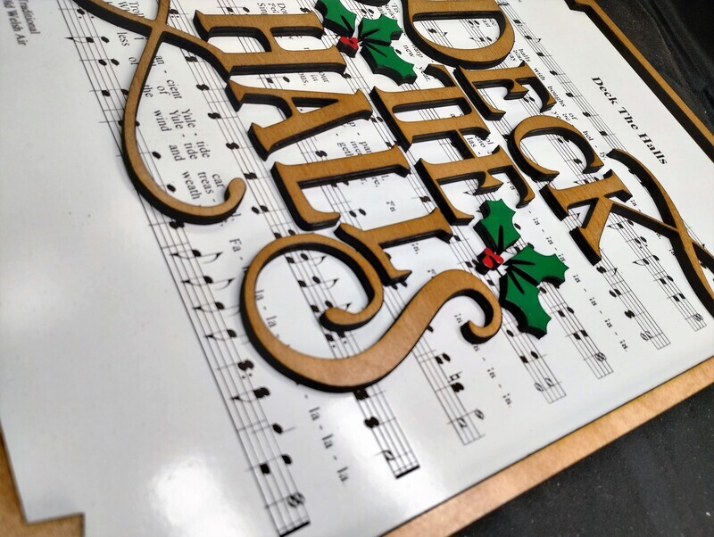 Deck The Halls Hymn 10"x14" 3D Wall Art