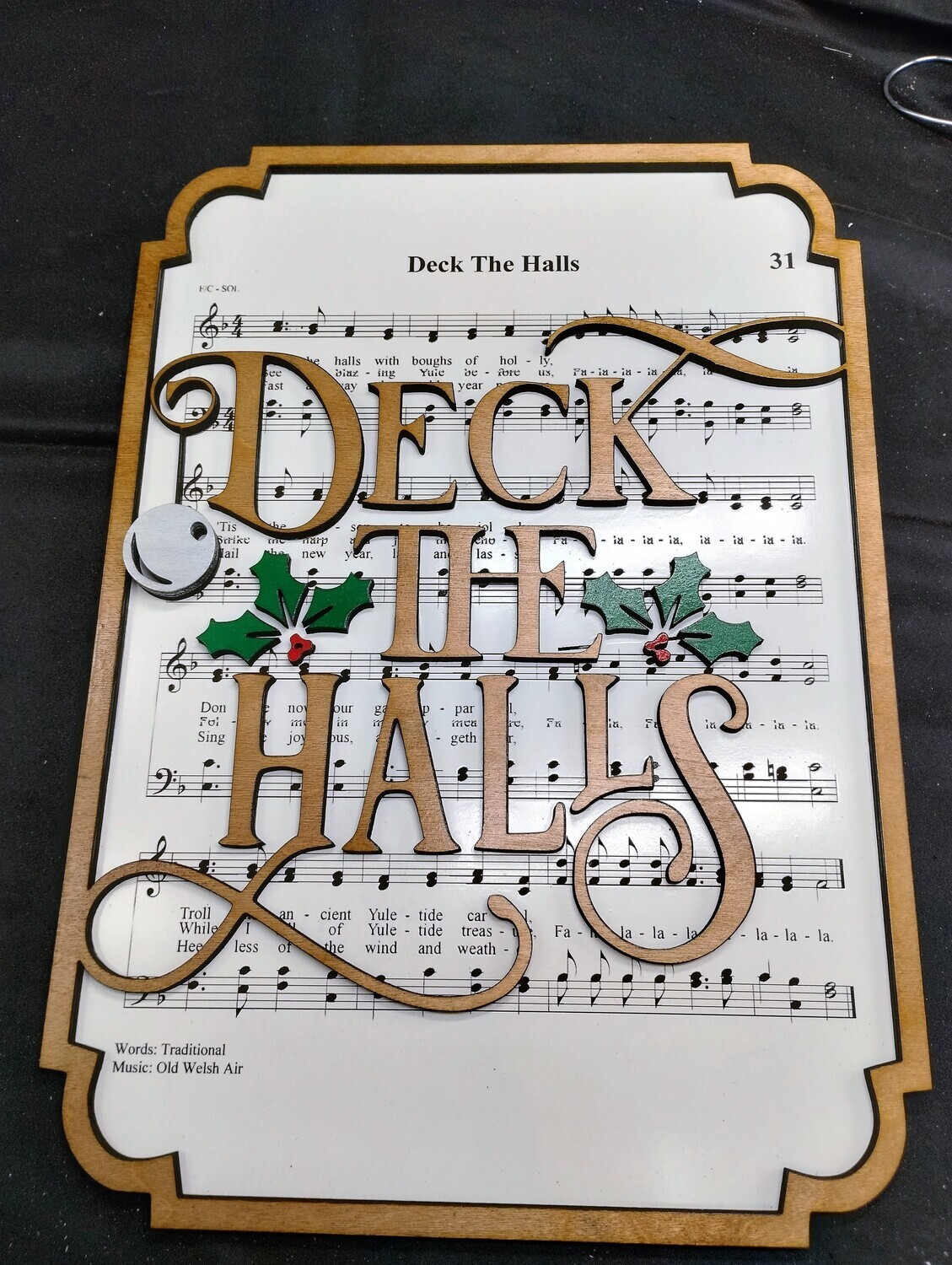 Deck The Halls Hymn 10&quot;x14&quot; 3D Wall Art