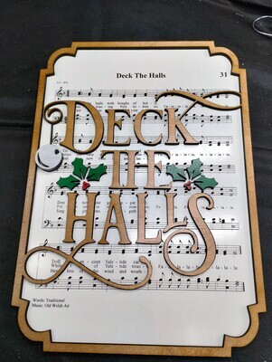 Deck The Halls Hymn 10&quot;x14&quot; 3D Wall Art