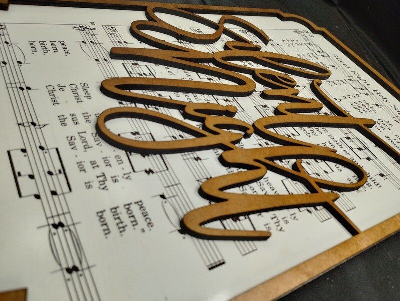 Silent Night Hymn 10"x14" 3D Wall Art