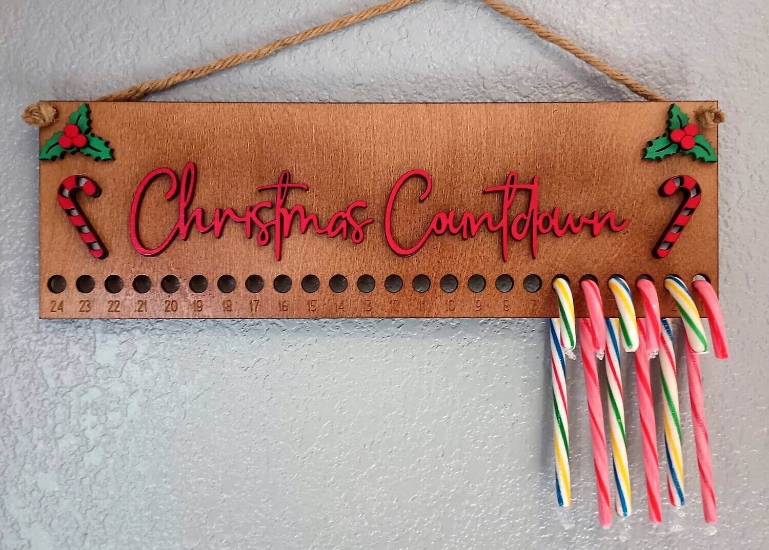 Candy Cane Christmas Countdown 3D Wall Art