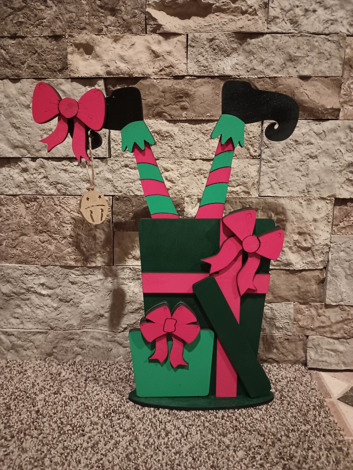 Silly Elf Christmas Standing 10 1/2&quot;x15&quot; 3D Art