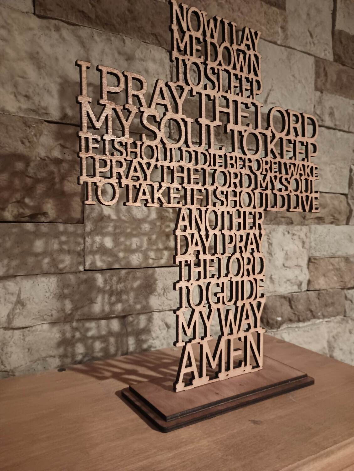 Now I Lay Me Down To Sleep Cross 3D Art