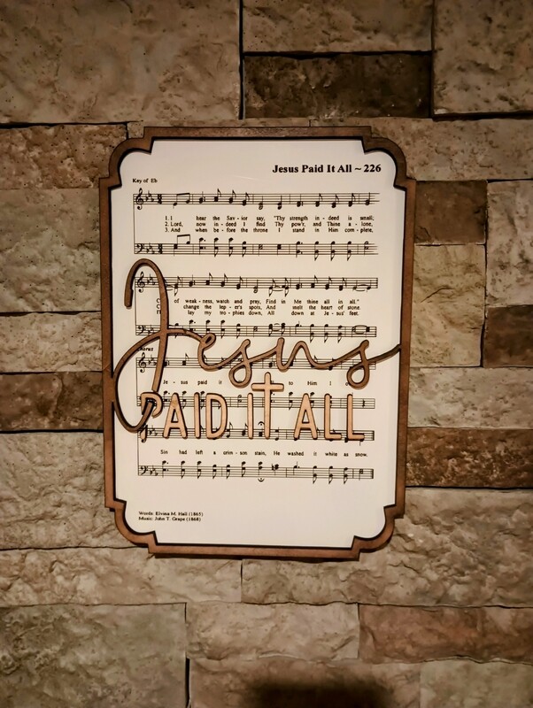 Jesus Paid It All Hymn 10&quot;x14&quot; 3D Wall Art