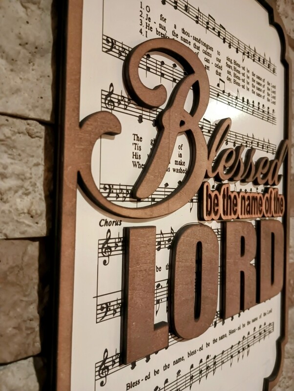 Blessed Be The Name Hymn 10"x14" 3D Wall Art