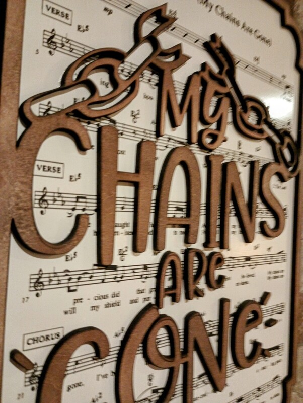 Amazing Grace My Chains are Gone Hymn 10"x14" 3D Wall Art