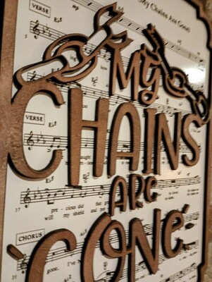 Amazing Grace My Chains are Gone Hymn 10&quot;x14&quot; 3D Wall Art