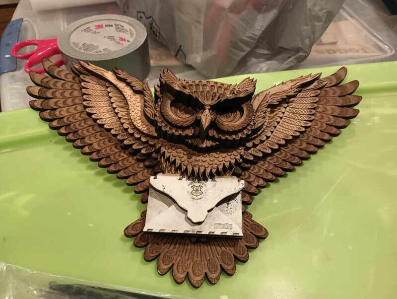 Owl With Letter  3D Wall Art