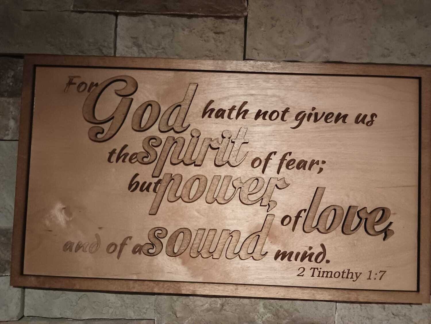 2 Timothy 1:7 3D Wall Art