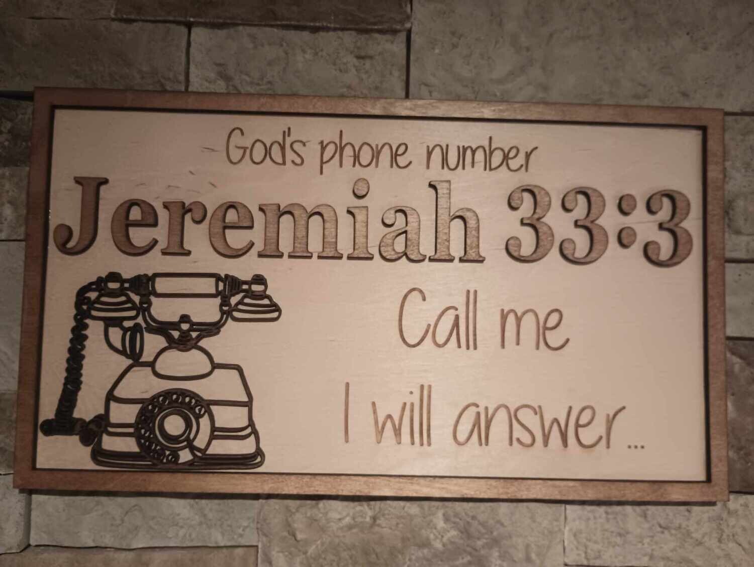 Jeremiah 33:3 Call me, I will answer 3D Wall Art