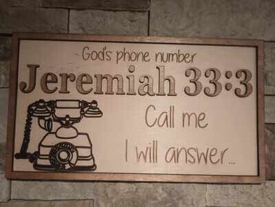 Jeremiah 33:3 Call me, I will answer 3D Wall Art