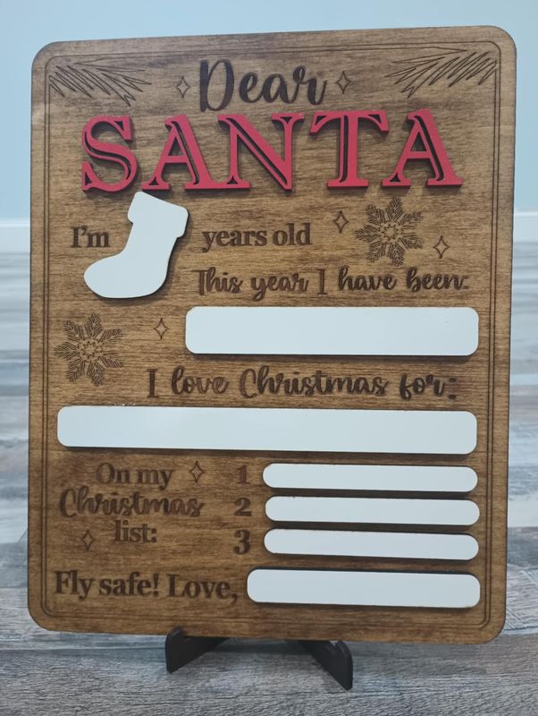 Kid's Santa Wish List 3D Sign