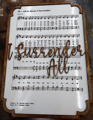 All To Jesus (I Surrender All) Hymn 10"x14" 3D Wall Art