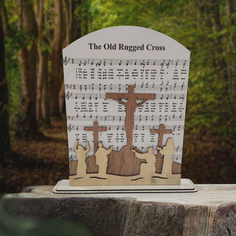 Old Rugged Cross Standing Hymn 10"x13" 3D Wall Art