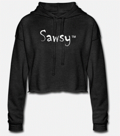 SAWSY Women&#39;s Crop Top Hoodie - Black