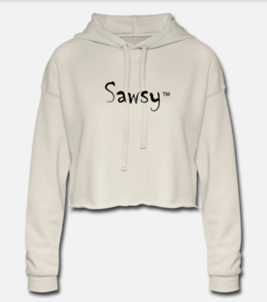 SAWSY Women&#39;s Crop Top Hoodie - Beige