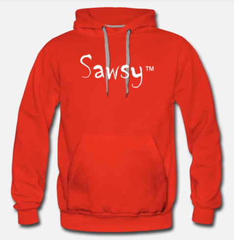 SAWSY Premium Hoodie - Red &amp; White