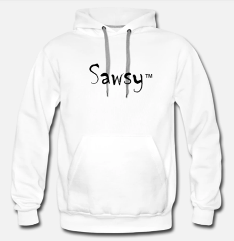 SAWSY Premium Hoodie - White &amp; Black
