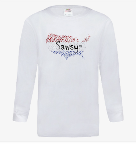 SAWSY White Patriotic Long Sleeve T-Shirt