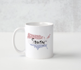 Sawsy Patriotic Mug - White
