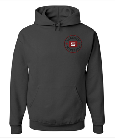 B5 Embroidered Hooded Sweatshirt, Charcoal Grey