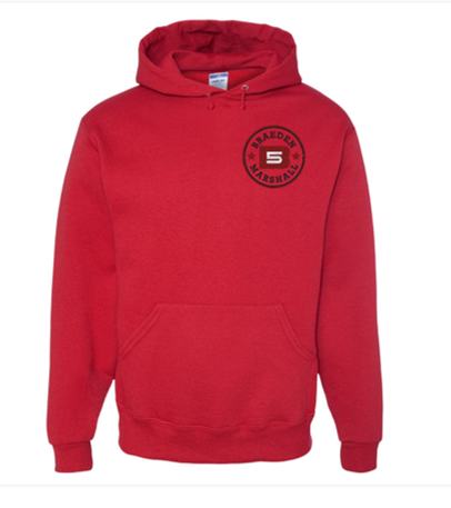 B5 Embroidered Hooded Sweatshirt, Red