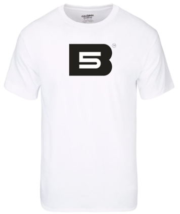 B5 T-Shirt, White w/ Black &amp; White B5 Logo