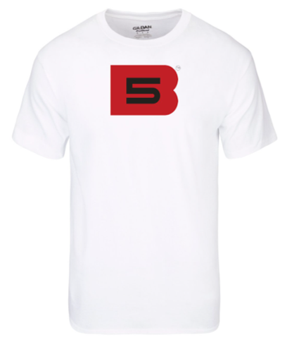B5 T-Shirt, White w/ Red &amp; Black B5 Logo